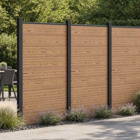 vidaXL Panneau de clôture WPC et Aluminium Marron