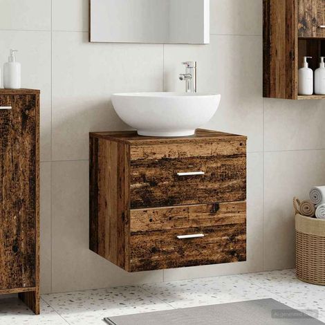 Vanidad con Lavabo de Pared Madera envejecida