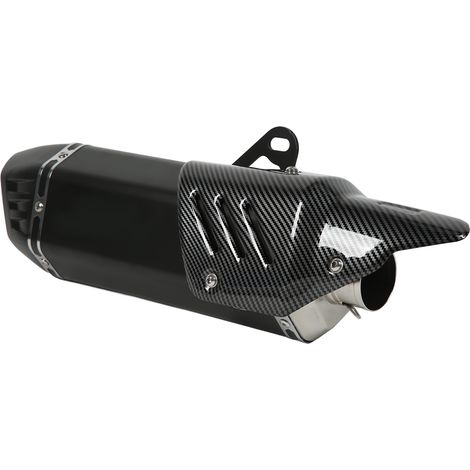Embout d'échappement moto en acier inoxydable 304 avec revêtement en fibre de carbone, universel pour diamètres 38 à 51 mm, noir (1/5)