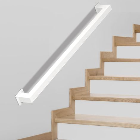 Rampe d'escalier d'intérieur 30 cm, blanc, main courante pour escalier, extérieur/intérieur, acier inoxydable, blanc, 30 cm (1/5)