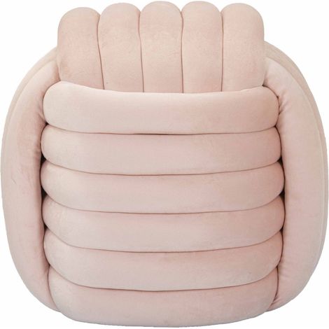 Pouf Softy in velluto rosa — 45×45×45 cm