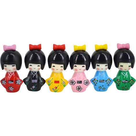 Lot de 4 figurines miniatures Kung Fu Moine - En résine - Petit Bouddha - Pour tableau de bord de voiture - Décoration de table - Appartement - Cuisine, chambre d'enfant, jardin - BS-06840U01 - 5,3 x (1/5)