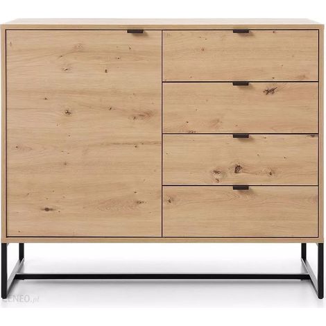 MOBILE CASSETTIERA COMO' C. DA LETTO SOGGIORNO QUERCIA NERO 103x89x39cm AMBER (1/4)