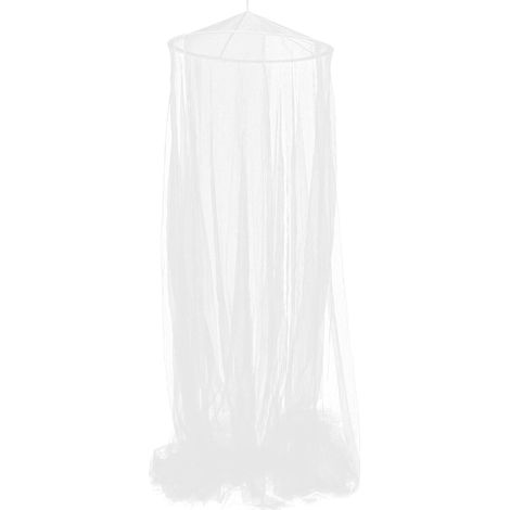 Moustiquaire de lit ronde en polyester blanc, facile à installer (1/5)