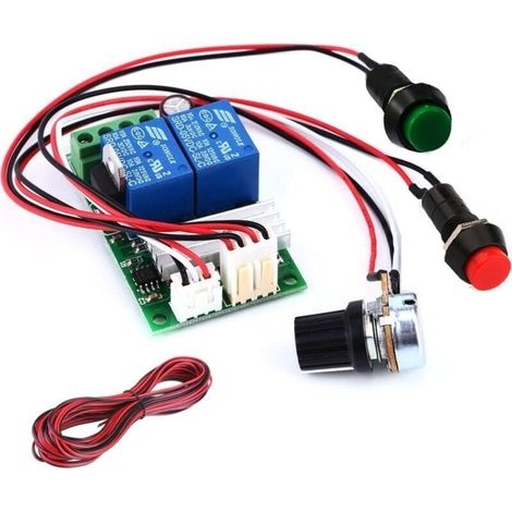 Régulateur de Vitesse 12V,DC Contrôleur de vitesse du moteur (PWM) Commutateur réversible réglable en vitesse DC, Inverseur de moteur 6V 12V 24V DC 3A (1/3)