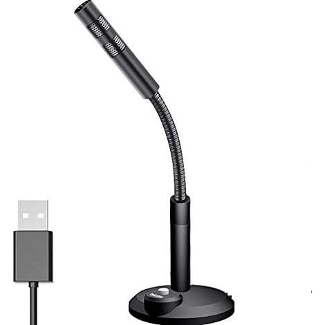 USB Microphone for Computer, USB PC Mute Button with LED Indicator, Plug & Play, Mac/Windows Compatible for Recording, YouTube, Gaming (1/4)