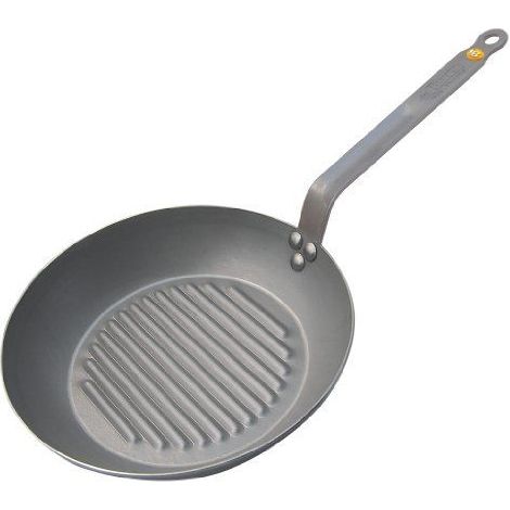 De Buyer Poêle à griller Mineral B Element 32 cm Poêle en fer striée (1/3)