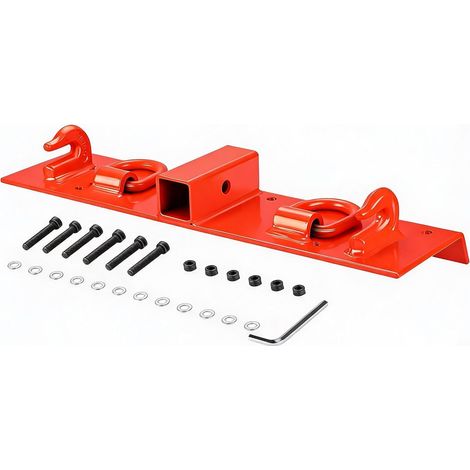 kit crochets godet tracteur boulonnables récepteur 5 cm anneaux D forgés attelage chargeur compact orange (1/5)