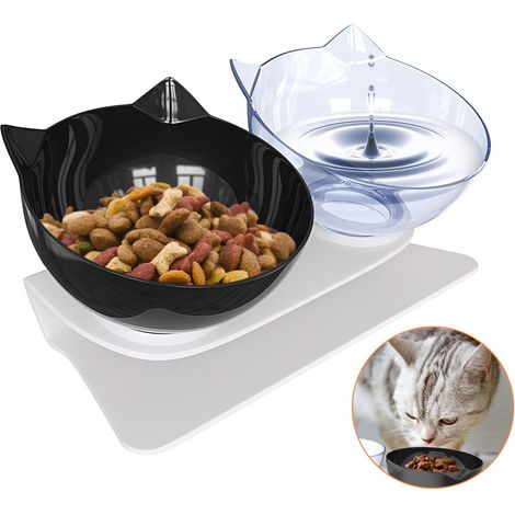 Cette gamelle à double compartiment inclinable à 15° est conçue pour éviter les renversements et les glissements, ce qui la rend idéale pour les petits animaux comme les chats, les chiots, les hamster (1/2)