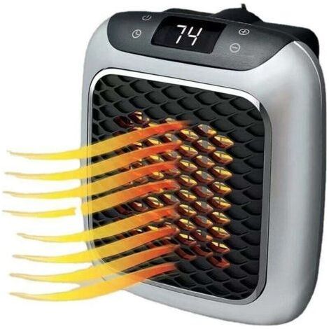 800W Smart Ceramic Fan Heater, XU, Electric Heater with Wall Outlet, Mini Electric Fan Heater with Remote Thermostat for Bedroom, Office, Living Room - (1/4)