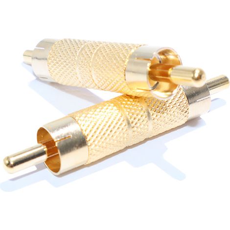 Vergoldetes RCA-Stecker-auf-RCA-Stecker-auf-RCA-Stecker-Audio-/Videokabel, Mono-Audioadapter (1/4)