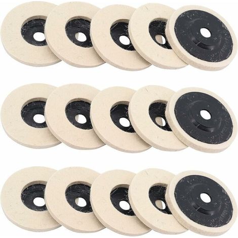 [NEVER USED] Polishing Disc, 15 Pieces 4 Inch 100 mm Wool Polishing Disc for Angle Grinder—— (1/4)