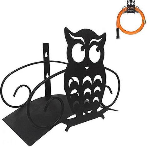 Support de tuyau d'arrosage en forme de hibou - Support de tuyau d'arrosage mural en métal (1/4)