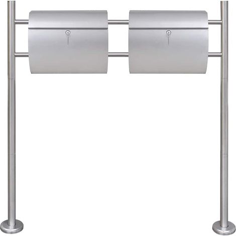 Maison Exclusive - Casetta della Posta Doppia con Supporto in Acciaio Inox