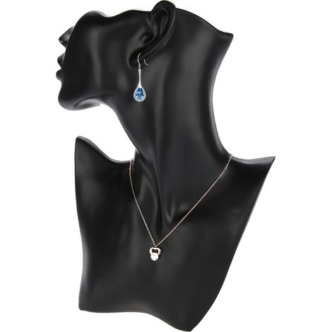 Présentoir à bijoux noir pour tête de mannequin, porte-colliers et boucles d'oreilles, buste, modèle de magasin (1/5)