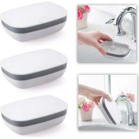 Set di 3 portasapone in plastica, ideale per viaggi, escursioni, famiglia, bagno, scuola e palestra.
