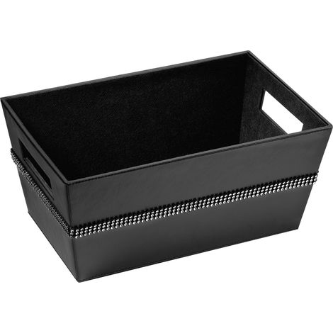 Premier Housewares Black Faux Leather Rectangular Storage Box (1/2)