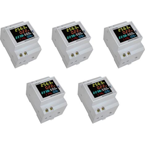 5X Moniteur Ca Rail Din 6IN1 40-300V 100A Tension Courant Facteur de Puissance KWH Actif Compteur de Fréquence D'énergie électrique VOLT AMP (1/5)