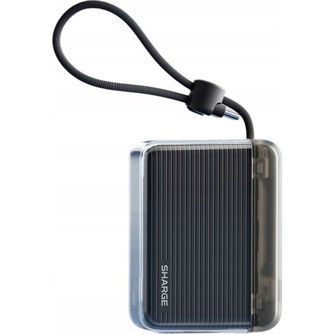 Powerbank SHARGE FlowGo 10000mAh 20W con cable USB C para iPhone y Samsung (Negro) (1/5)