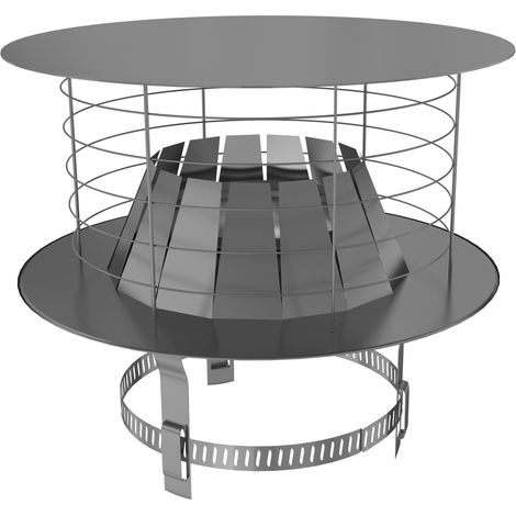Chapeau anti refoulement en inox - Pour tubage flexible  167 à 200 mm