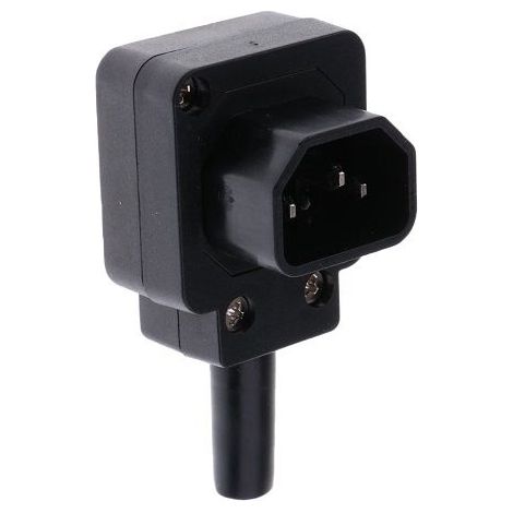 Conector alimentacion C14 macho angular Negro 10 A (1/4)