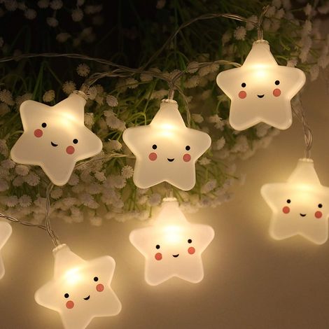 MINKUROW LED-Pentagramm-Lichterkette 1,5 m, 10 LEDs, wasserdichte Stern-Lichterkette, batteriebetrieben, für Schlafzimmer, Garten, Weihnachtsbaum (1/5)
