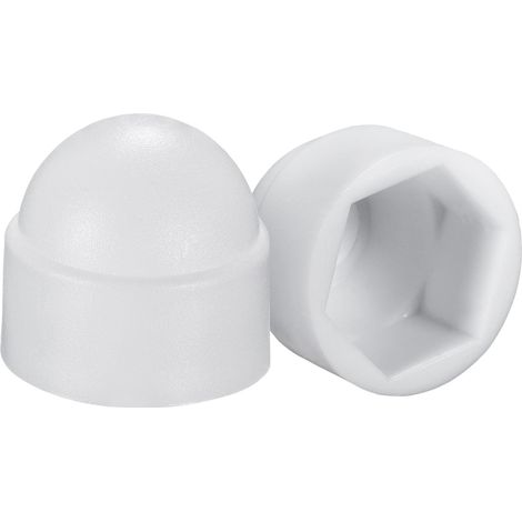 Cache Écrou Protection M10 Plastique Dôme 17mm Blanc 25pcs (1/5)