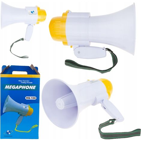 Megaphon mit eingebauter Sirene zeichnet starke Proteste auf