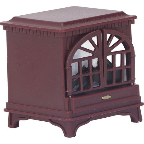 Cheminée miniature en plastique à l'échelle 1:12 pour maison de poupée, accessoires de décoration et de mobilier miniatures, couleur bordeaux. (1/5)