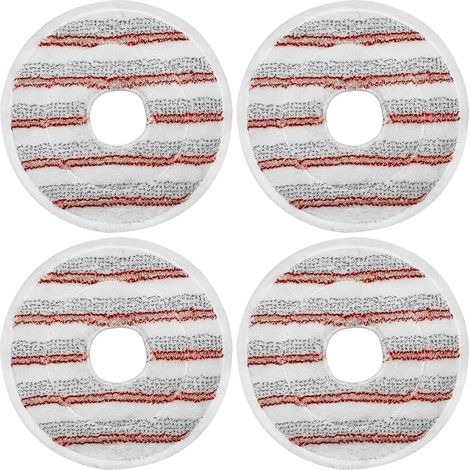 (4 Rouges) Recharges de lingettes de rechange pour balai Vileda Clean Spin Mop, têtes de rechange lavables en microfibre, idéales pour le nettoyage des sols (1/4)