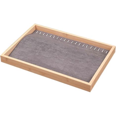 Organisateur de tiroir à bijoux, cadre en bois, support de rangement empilable, surface lisse, idéal pour le rangement familial et la salle de bain, style classique.-Style H (1/5)