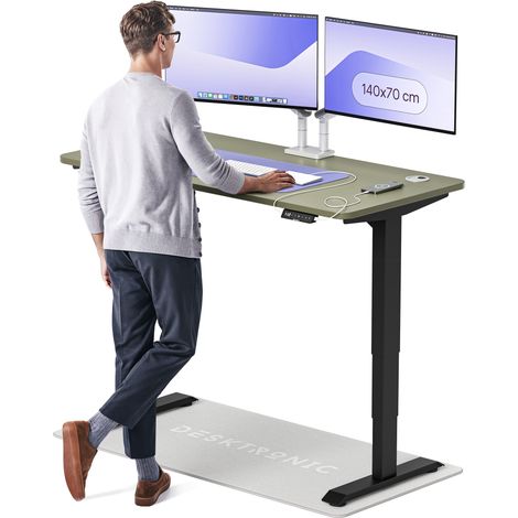 Desktronic Bureau assis debout HomePro - 140x70cm - Noir/Vert