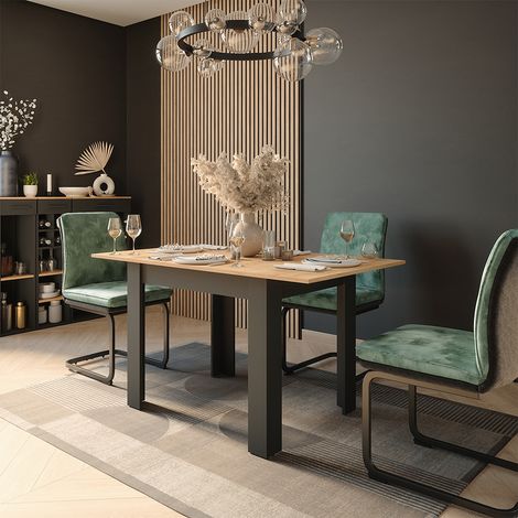 tavolo da pranzo allungabile Repose, Antracite/Rovere dorato, 100 x 80 cm Allungabile, Vicco (1/5)