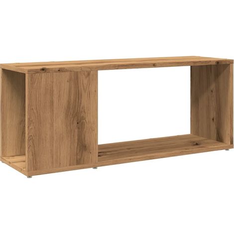 Meuble TV design moderne rangement 80 x 24 x 32 cm en bois d'ingénierie chêne artisanal (1/5)