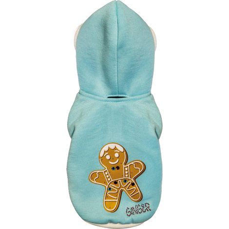 35 cm: Felpa di Natale con cappuccio con stampa modello Xmas Ginger per cani