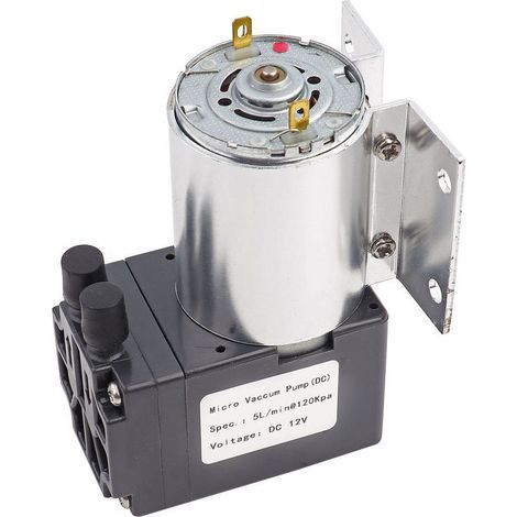 Mini pompe à vide DC 12V 5L/min 120kpa, pompage par aspiration à pression négative avec support (1/4)