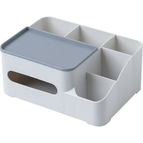 Boîte - à mouchoirs pour la maison, organiseur de bureau, distributeur d'essuie-tout, étagère de rangement multifonctionnelle (taille L) (1/5)