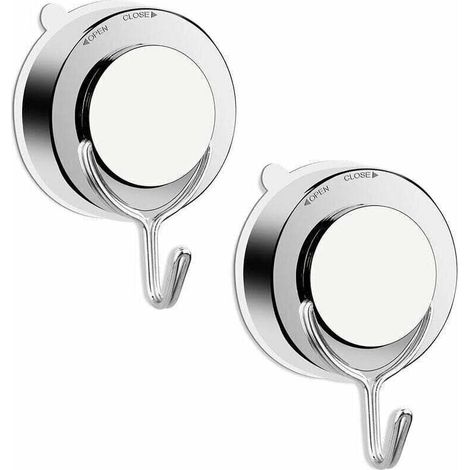Crochet à Ventouse sous Vide pour Salle de Bains Toilettes Cuisine Crochet Serviette Puissant Crochet de Douche Peignoir en Acier Inoxydable (2pack) (1/4)