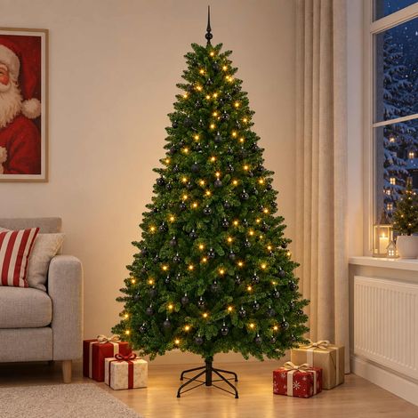 vidaXL Árbol de Navidad artificial verde medio con bolas 270 cm (1/5)