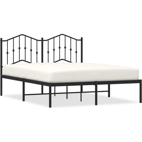 Maison Exclusive - Cadre de lit métal sans matelas avec tête de lit noir 140x190cm