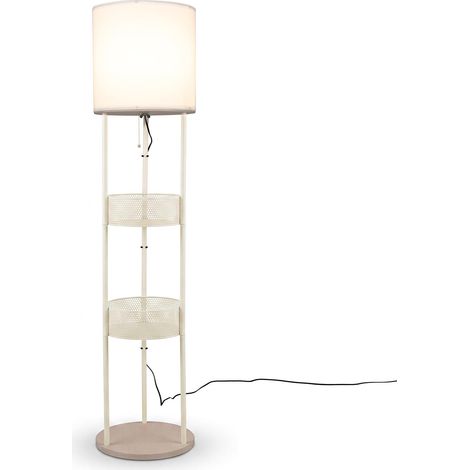 COSTWAY Lampada da Terra con 2 Cestini Portaoggetti, 1xE27, 36 x 158 cm (1/5)
