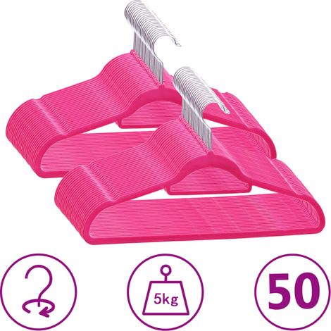 Cintres antidérapants 50 pcs Rose Velours vidaXL193458