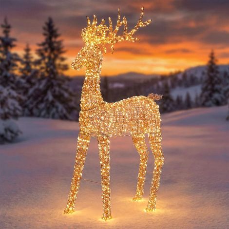 Renna luminosa in filo di ferro color oro rosa con micro LED bianco caldo -96 cm (1/5)