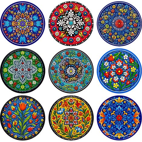 Farbenfroher Keramik-Untersetzer – Blumendekor