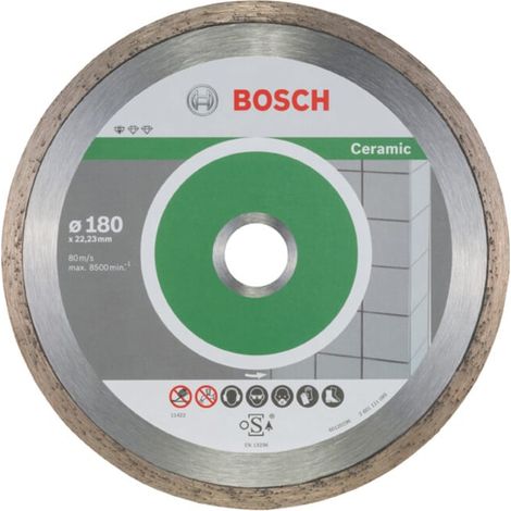 Bosch - Set disques à tronçonner diamantés pour carrelage et revêtements muraux 180x22,23 mm, 10 pièces 2608603233 (1/5)