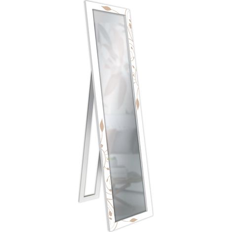 Lupia - Specchio da Terra Moderno FLOOR MIRROR DECO 40x156 cm STELI BROWN, Specchiera con Cornice Stampata in Legno Regolabile con cavalletto e Montabile a Parete (1/4)