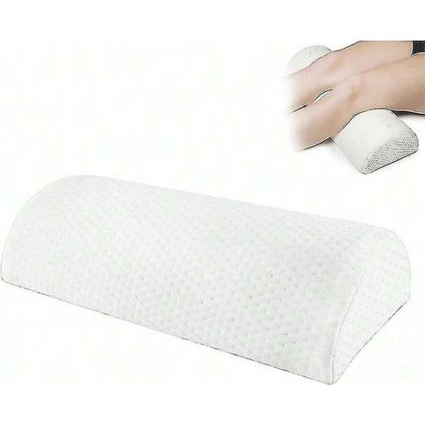 Coussin demi-lune, repose-pieds demi-cylindrique, coussin repose-pieds en mousse à mémoire de forme, repose-pieds sous bureau, repose-pieds de bureau en mousse, blanc (1/5)