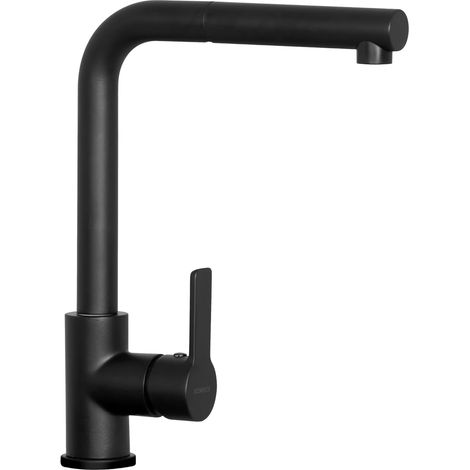 SCHOCK Miscelatore Aquatown Doccia con Canna Alta a Ponte e Doccetta Estraibile, Color Nero Puro, h320mm (1/2)