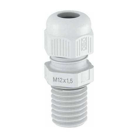OBO Bettermann Racor pasacables totalmente métrico largo M40 Poliamida gris claro RAL 7035, 2022953