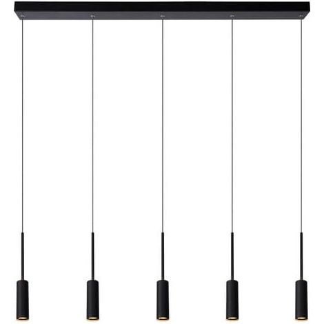 Lucide TUBULE lampadario nero LED 7W 2700K alluminio (1/5)